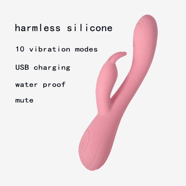 Body-Safe Silicone Vibrator – Dual Stimulation, 10 Modes & USB Charging