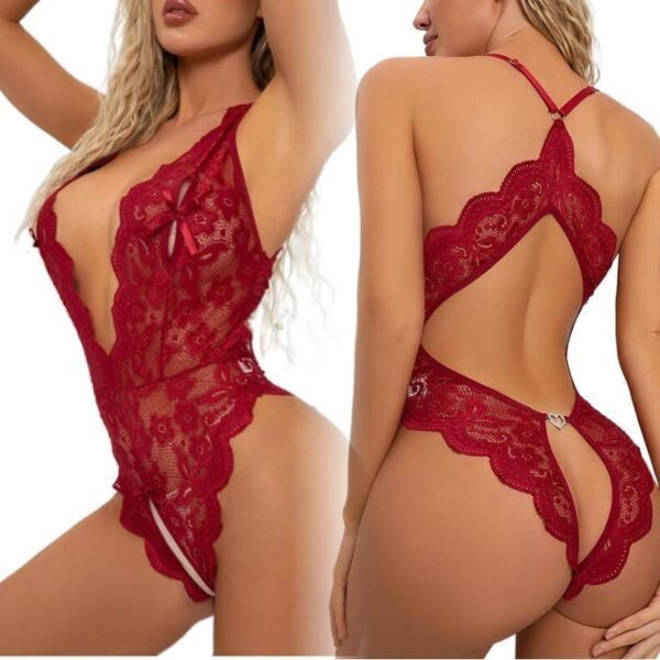 Sexy Open-Crotch Lace Lingerie – Plus Size, Backless & Tempting