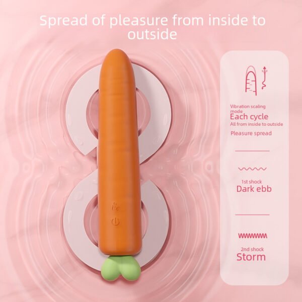 100% Body-Safe Silicone – Heated Thrusting Carrot Vibrator for Ultimate Pleasure